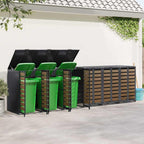 vidaXL Wagenmüllbehälter für 6 Behälter 408 x 77,5 x 115,5 cm Stahl