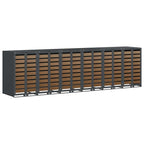 vidaXL Wagenmüllbehälter für 6 Behälter 408 x 77,5 x 115,5 cm Stahl