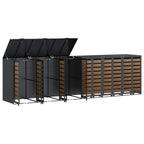 vidaXL Wagenmüllbehälter für 6 Behälter 408 x 77,5 x 115,5 cm Stahl