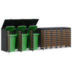 vidaXL Wagenmüllbehälter für 6 Behälter 408 x 77,5 x 115,5 cm Stahl