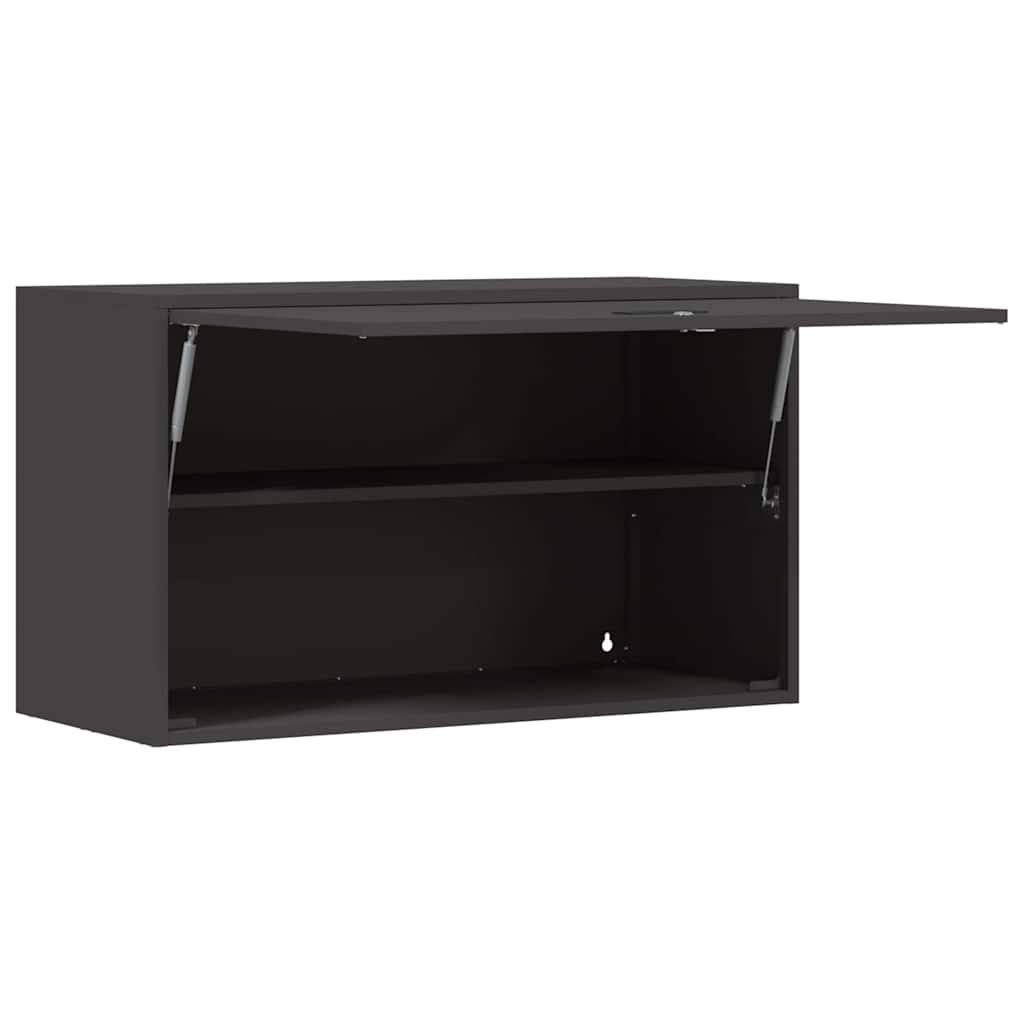 vidaXL Wandschrank für die Garage mit Gasdrucklift-Tür Schwarz