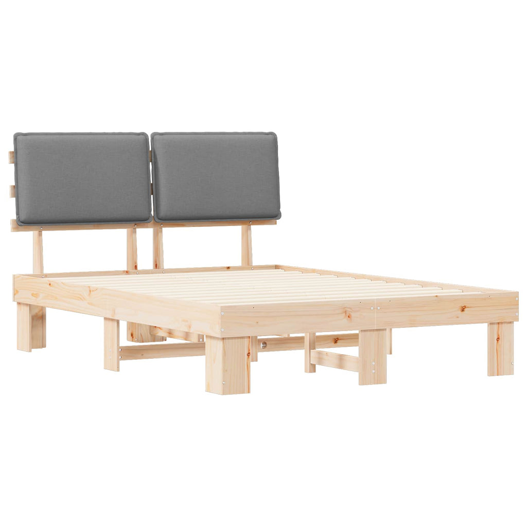 vidaXL Bettgestell mit gepolstertem Kopfteil Hellgrau 160 x 200 cm