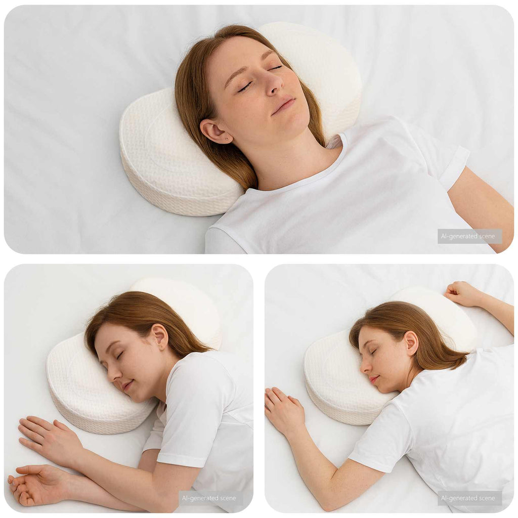 vidaXL Nackenstützkissen Einfarbig Weiß 53 x 35 x 11 cm Viscoschaum