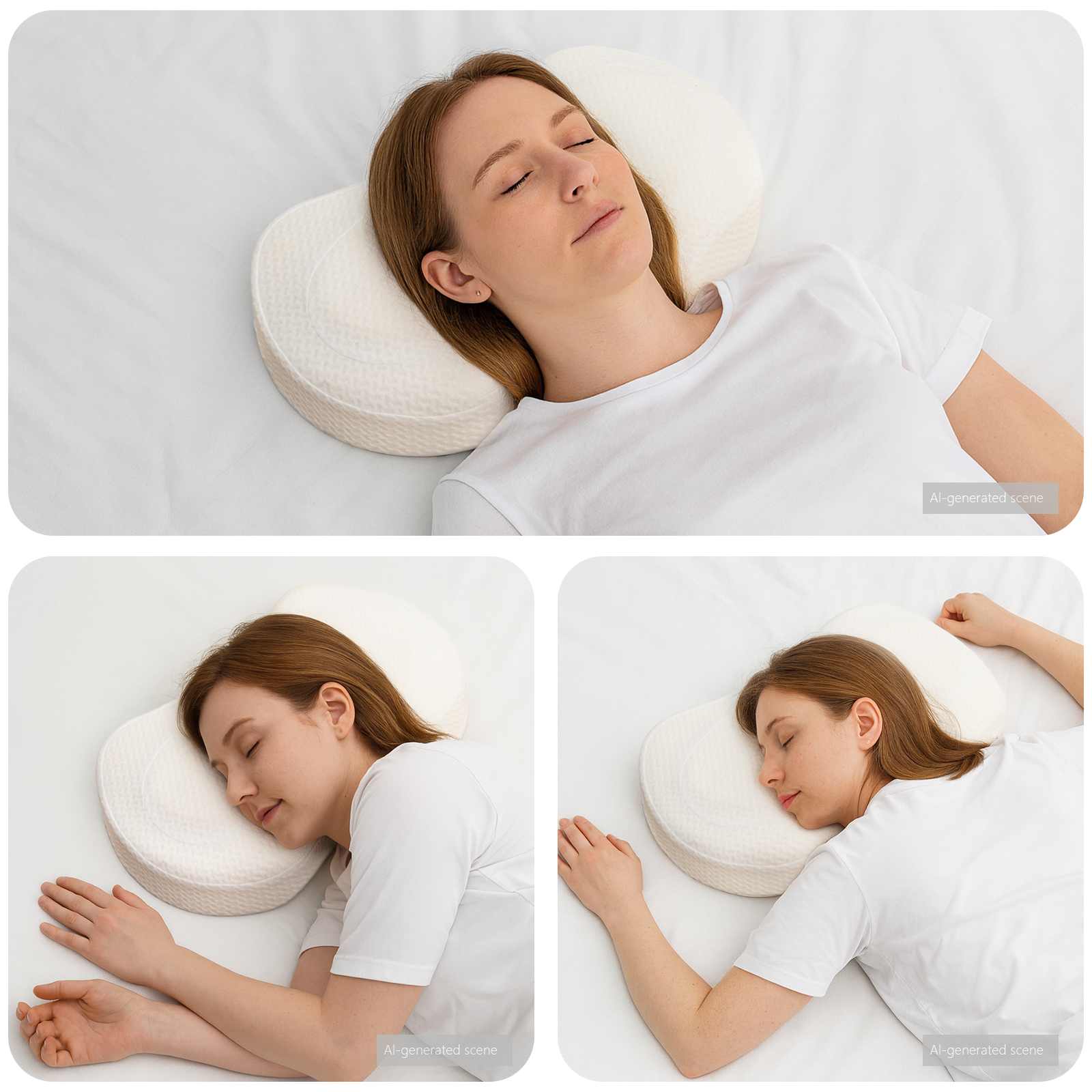 vidaXL Nackenstützkissen Einfarbig Weiß 53 x 35 x 11 cm Viscoschaum