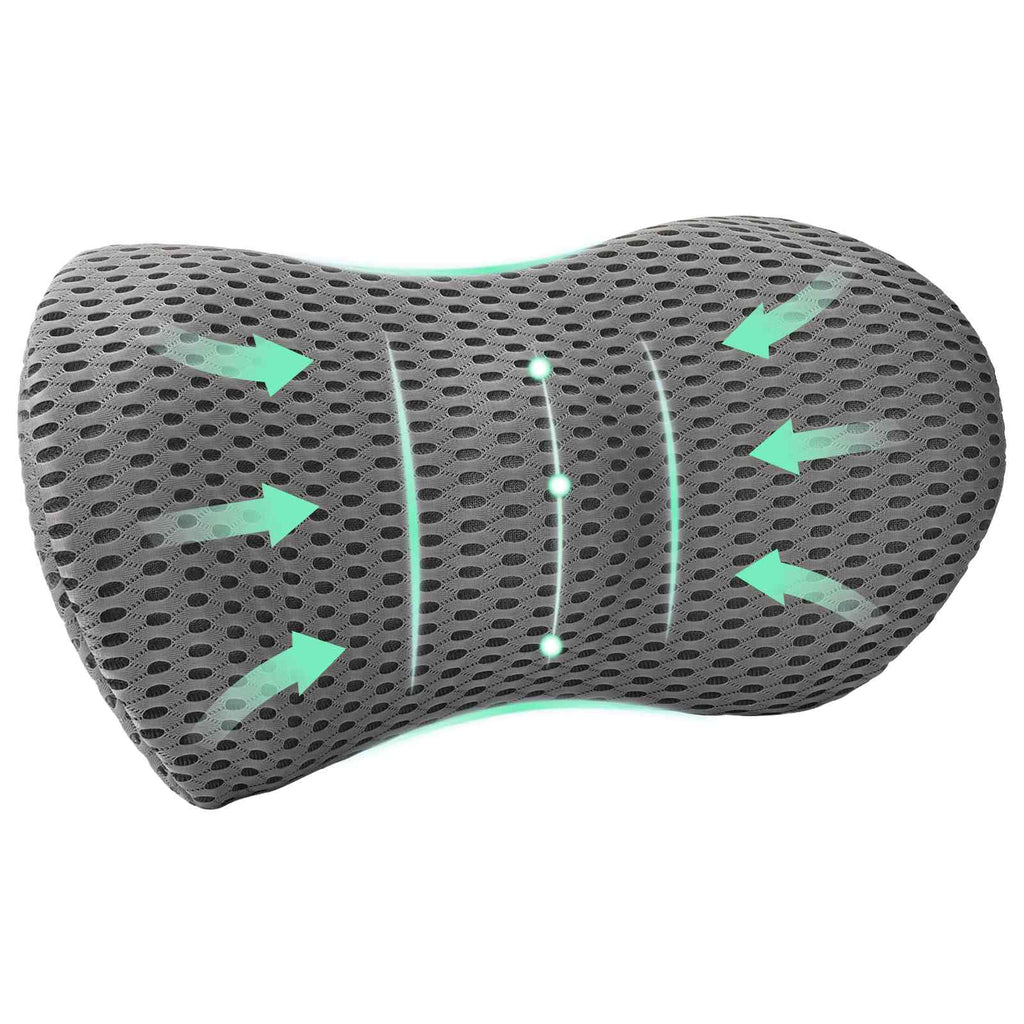 vidaXL Rückenkissen Grau Viscoschaum 47,5 x 23 x 12 cm