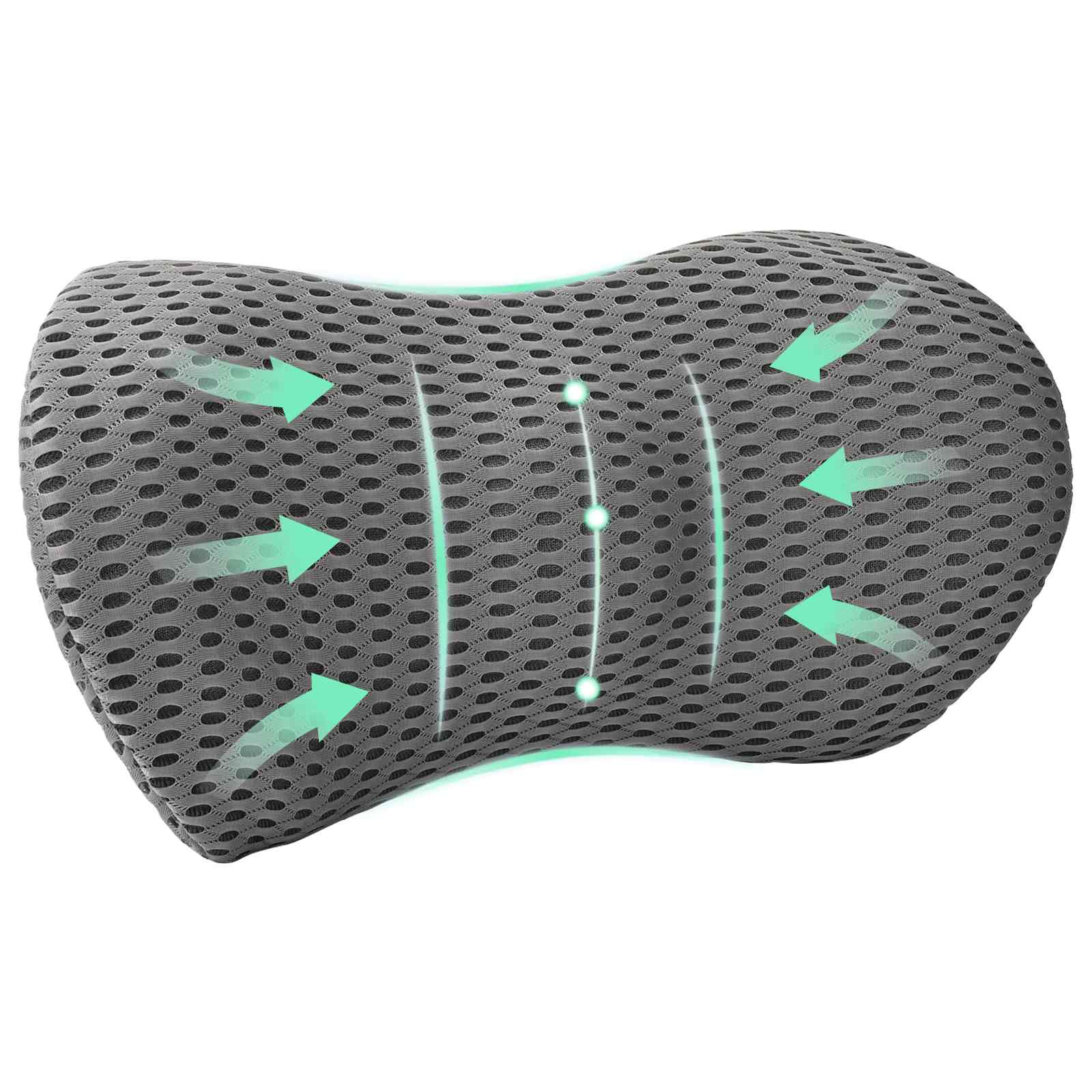 vidaXL Rückenkissen Grau Viscoschaum 47,5 x 23 x 12 cm