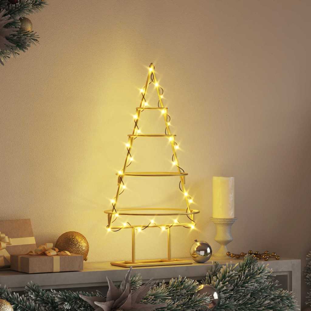 vidaXL Metall Weihnachtsbaum Gold 60 cm Pulverbeschichteter Stahl