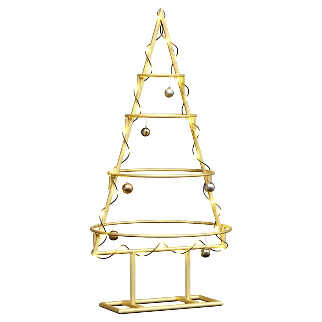 vidaXL Metall Weihnachtsbaum Gold 60 cm Pulverbeschichteter Stahl