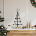 vidaXL Weihnachtsdeko mit Ständer Schwarz 60 cm Stahl