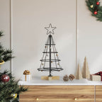 vidaXL Weihnachtsdeko mit Ständer Schwarz 60 cm Stahl
