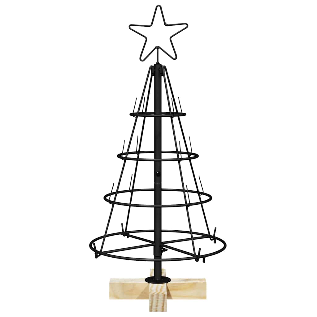 vidaXL Weihnachtsdeko mit Ständer Schwarz 60 cm Stahl