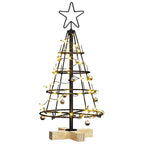 vidaXL Weihnachtsdeko mit Ständer Schwarz 60 cm Stahl
