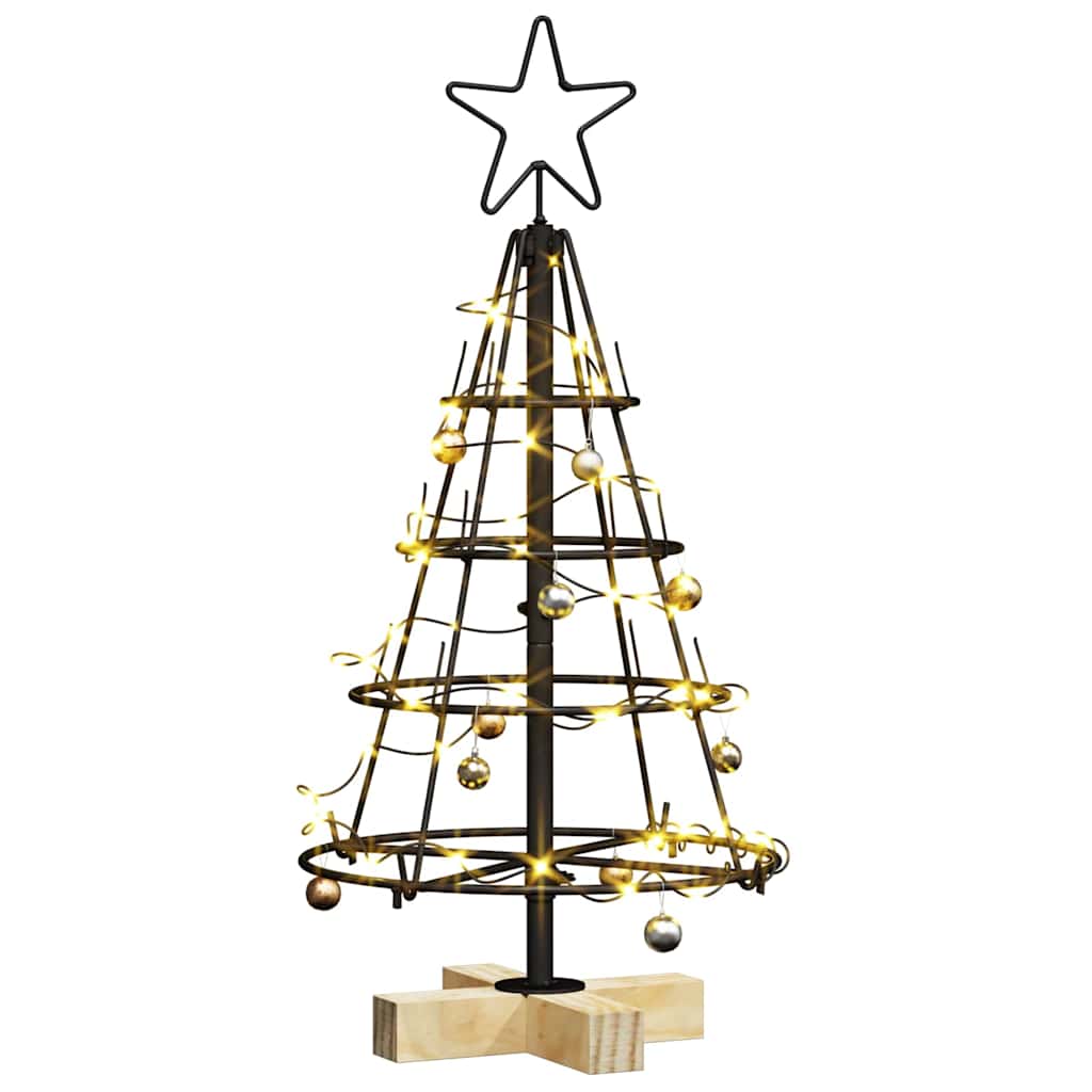 vidaXL Weihnachtsdeko mit Ständer Schwarz 60 cm Stahl