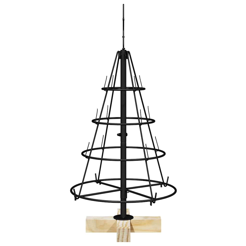 vidaXL Weihnachtsdeko mit Ständer Schwarz 60 cm Stahl