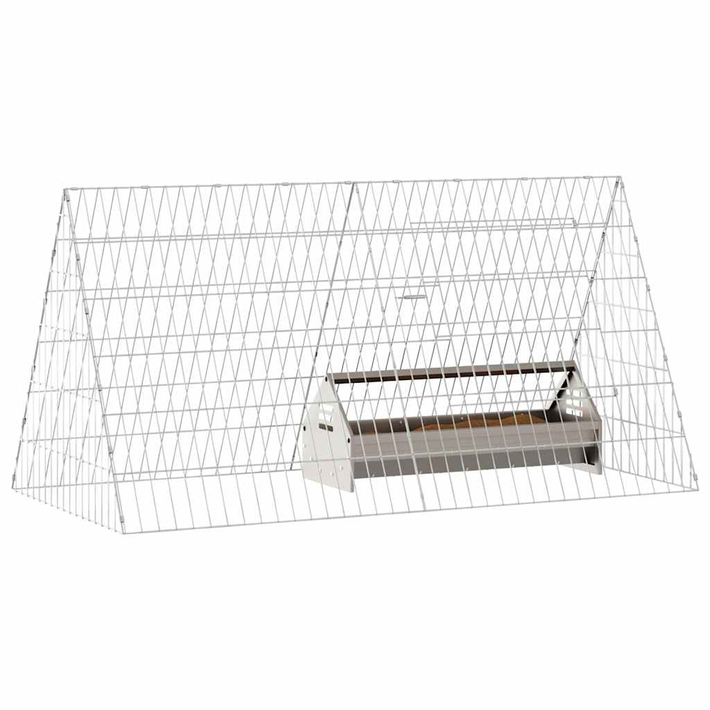 vidaXL Hühnerkäfig Silber 110 x 55 x 55 cm Verzinkter Stahl