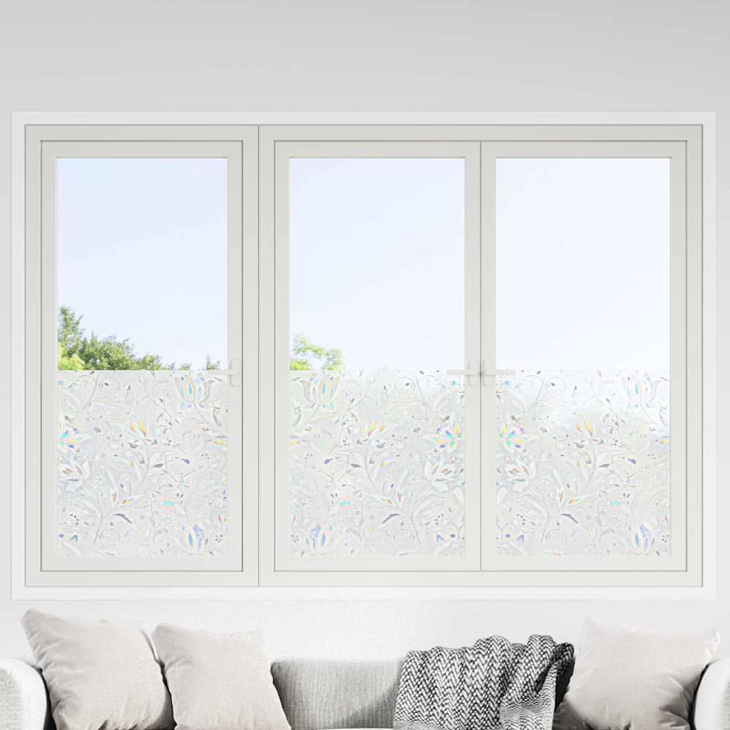 vidaXL Statische Fensterfolie Blumen-Muster 45 x 500 cm PVC