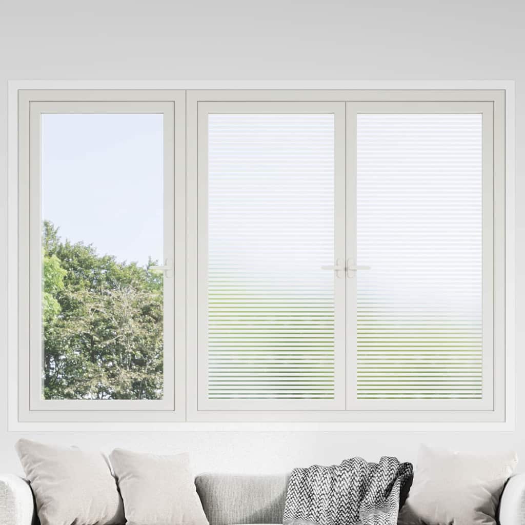 vidaXL Selbstklebende Fensterfolie Mattierte Streifen 90 x 500 cm PVC