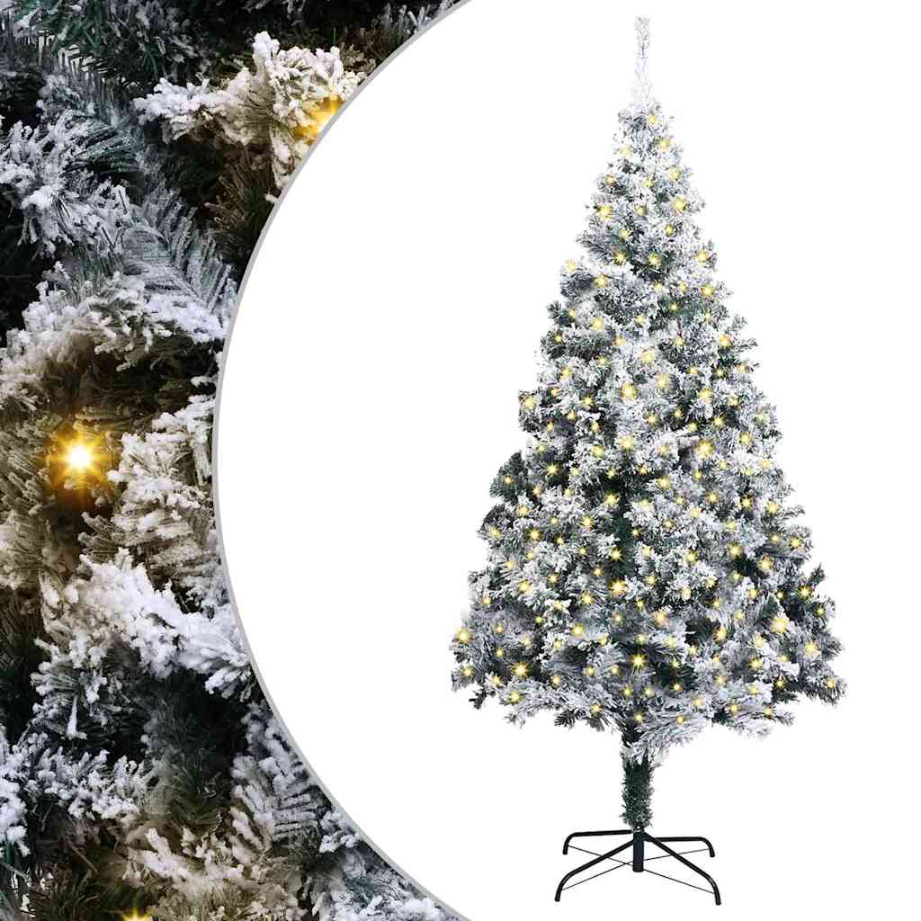 vidaXL Künstlicher vorbeleuchteter Weihnachtsbaum Grün 400 cm PVC