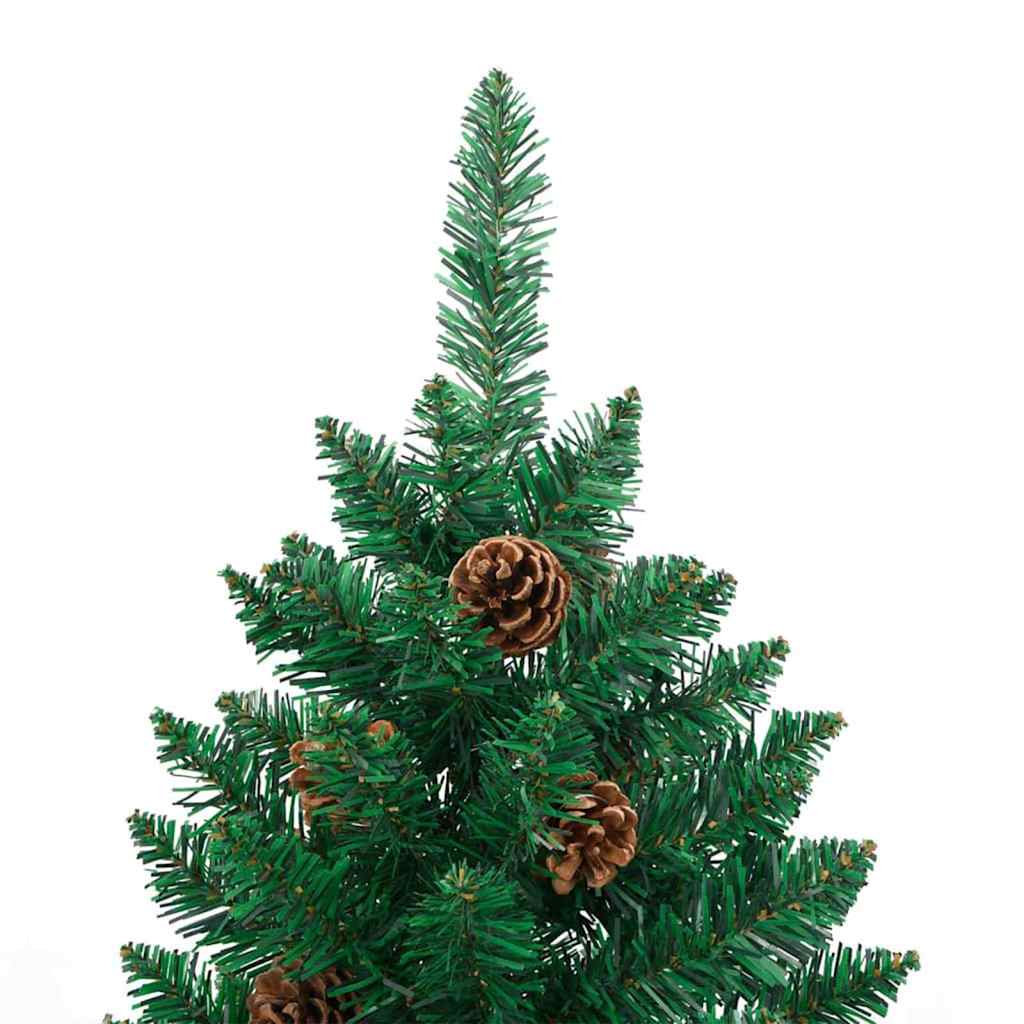 vidaXL Schlanker Weihnachtsbaum mit 300 LEDs mit Ständer Grün 180 cm