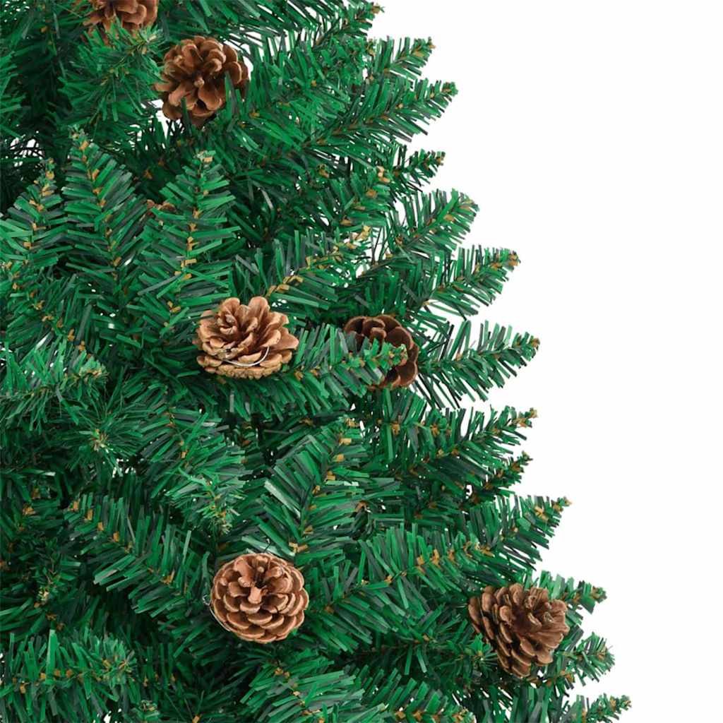 vidaXL Schlanker Weihnachtsbaum mit 300 LEDs mit Ständer Grün 180 cm