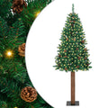 vidaXL Schlanker Weihnachtsbaum mit 300 LEDs mit Ständer Grün 180 cm