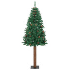 vidaXL Schlanker Weihnachtsbaum mit 300 LEDs mit Ständer Grün 180 cm