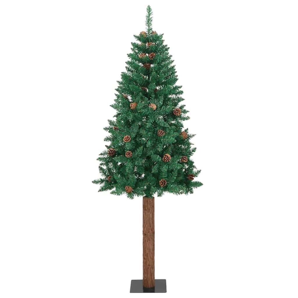 vidaXL Schlanker Weihnachtsbaum mit 300 LEDs mit Ständer Grün 180 cm