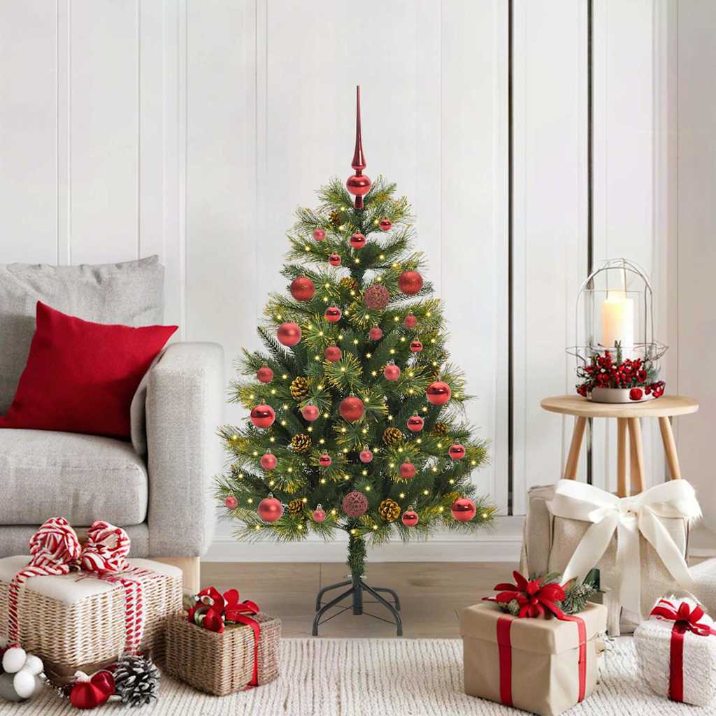 vidaXL Künstlicher klappbarer Weihnachtsbaum mit Tannenzapfen 120 cm