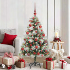 vidaXL Künstlicher Weihnachtsbaum Grün und Weiß 150 cm