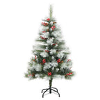 vidaXL Künstlicher Weihnachtsbaum Grün und Weiß 150 cm