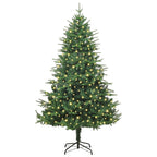 vidaXL Künstlicher vorbeleuchteter Weihnachtsbaum Grün 180 cm