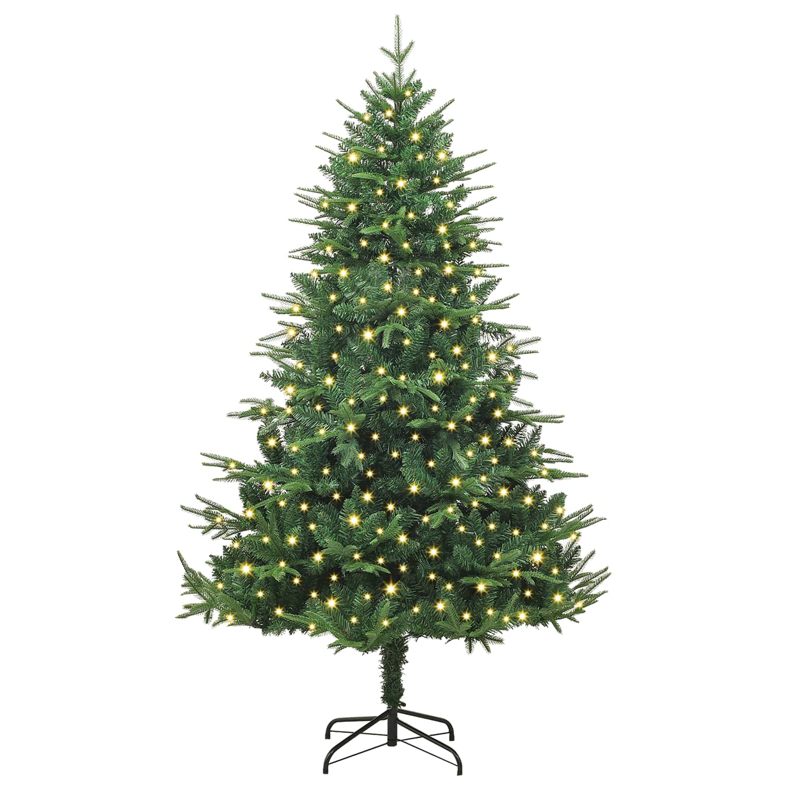 vidaXL Künstlicher vorbeleuchteter Weihnachtsbaum Grün 180 cm