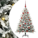 vidaXL Künstlicher vorbeleuchteter Weihnachtsbaum mit Kugelset Grün