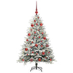 vidaXL Künstlicher vorbeleuchteter Weihnachtsbaum mit Kugelset Grün