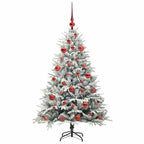 vidaXL Künstlicher vorbeleuchteter Weihnachtsbaum mit Kugelset Grün