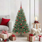 vidaXL Künstlicher klappbarer Weihnachtsbaum mit 150 LEDs Grün 120 cm