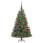 vidaXL Künstlicher klappbarer Weihnachtsbaum mit 150 LEDs Grün 120 cm