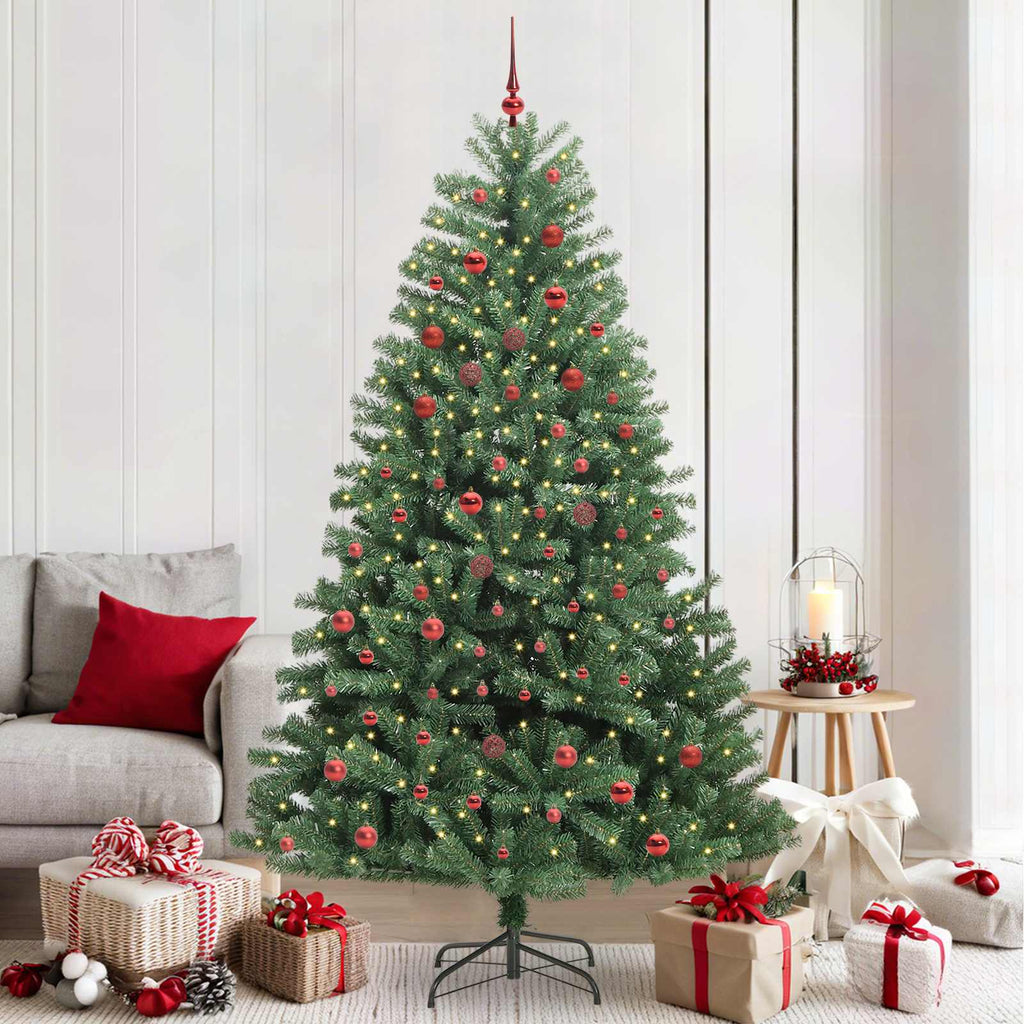 vidaXL Künstlicher klappbarer Weihnachtsbaum mit 300 LEDs Grün 210 cm