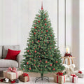 vidaXL Künstlicher klappbarer Weihnachtsbaum mit 300 LEDs Grün 210 cm