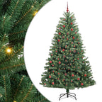 vidaXL Künstlicher klappbarer Weihnachtsbaum mit 300 LEDs Grün 210 cm