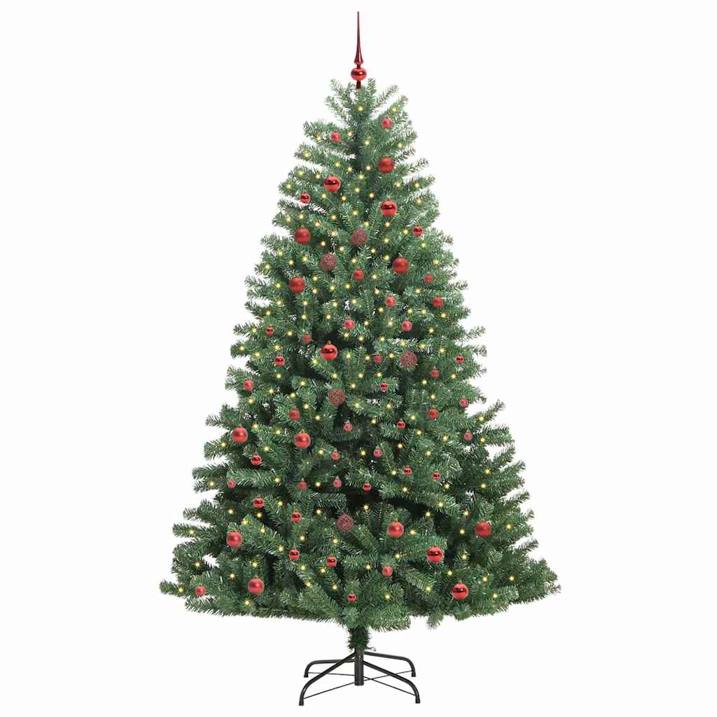 vidaXL Künstlicher klappbarer Weihnachtsbaum mit 300 LEDs Grün 210 cm