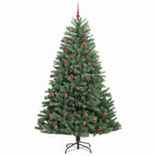 vidaXL Künstlicher klappbarer Weihnachtsbaum mit 300 LEDs Grün 210 cm