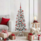 vidaXL Künstlicher klappbarer Weihnachtsbaum Grün und Weiß 120 cm