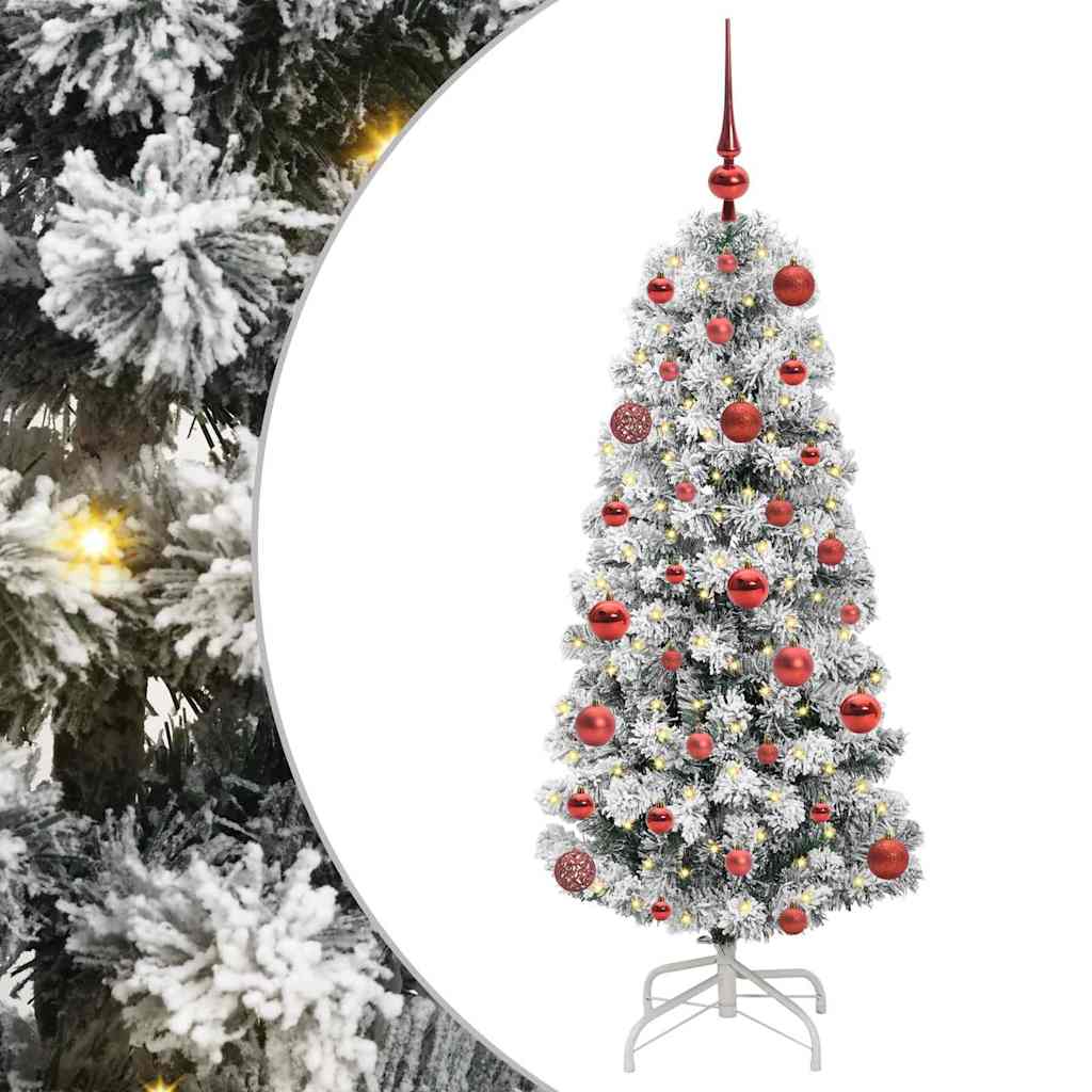 vidaXL Künstlicher klappbarer Weihnachtsbaum Grün und Weiß 120 cm