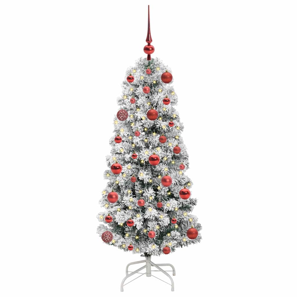 vidaXL Künstlicher klappbarer Weihnachtsbaum Grün und Weiß 120 cm
