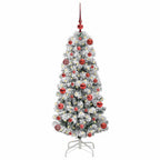 vidaXL Künstlicher klappbarer Weihnachtsbaum Grün und Weiß 120 cm
