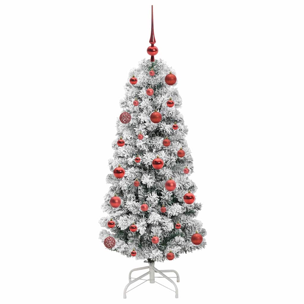 vidaXL Künstlicher klappbarer Weihnachtsbaum Grün und Weiß 120 cm