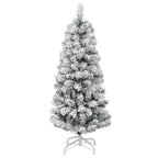 vidaXL Künstlicher klappbarer Weihnachtsbaum Grün und Weiß 120 cm