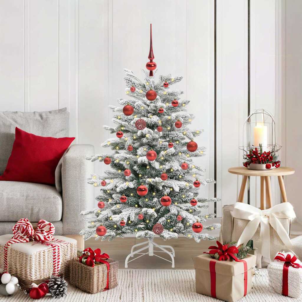 vidaXL Künstlicher klappbarer Weihnachtsbaum Weiß 120 cm PE und PVC