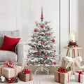 vidaXL Künstlicher klappbarer Weihnachtsbaum Weiß 120 cm PE und PVC